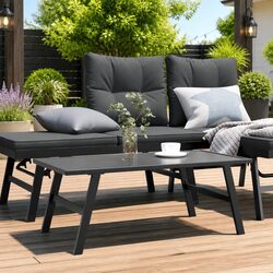 Reliable Black Steel Frame Coffee Table for Patios