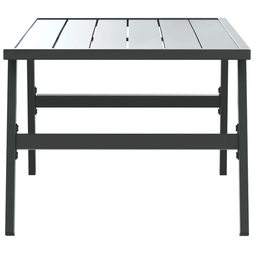 Coffee Table Outdoor Garden Patio Furniture Black Steel Frame 90 x 45 x 35 cm