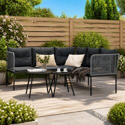 Comfortable L-Shaped Garden Sofa with Cushions Included