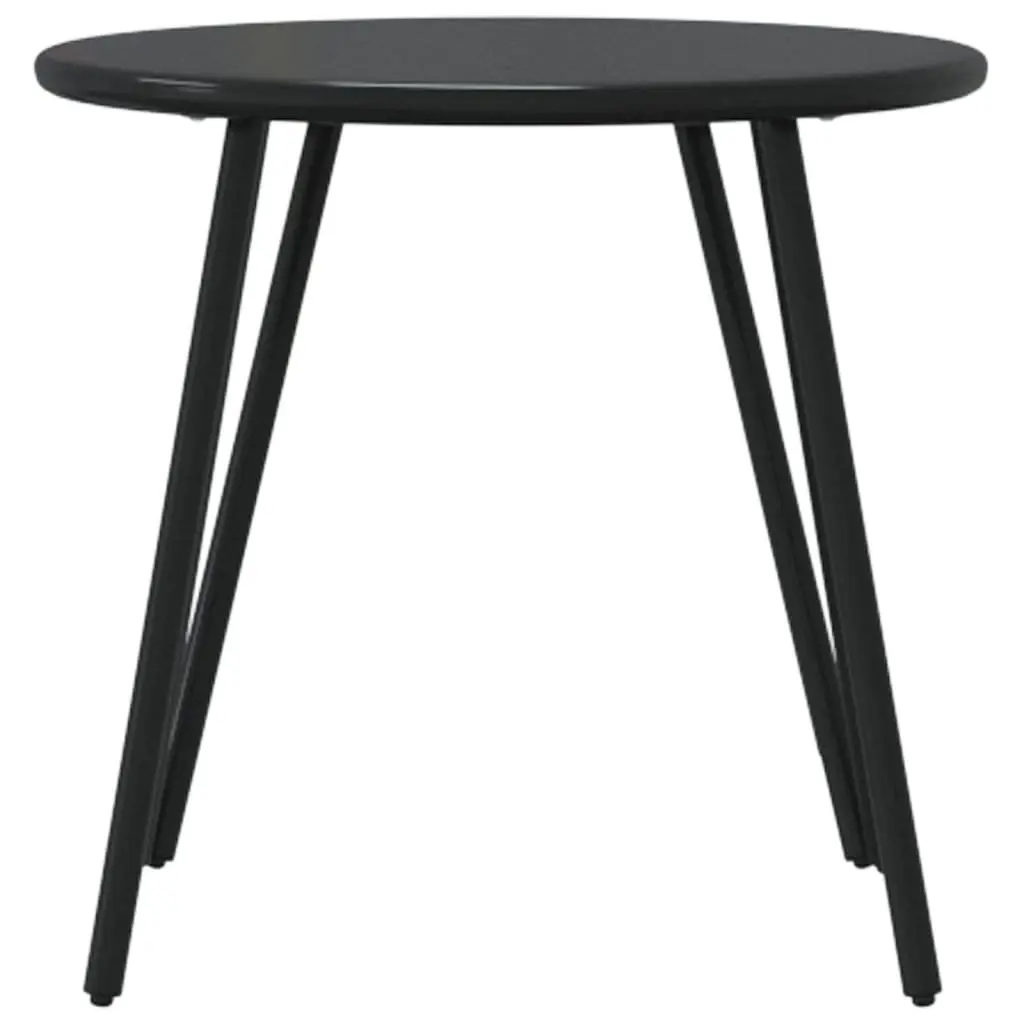 Outdoor Coffee Tables Set of 2 Round Black Garden Patio Furniture Steel Frame
