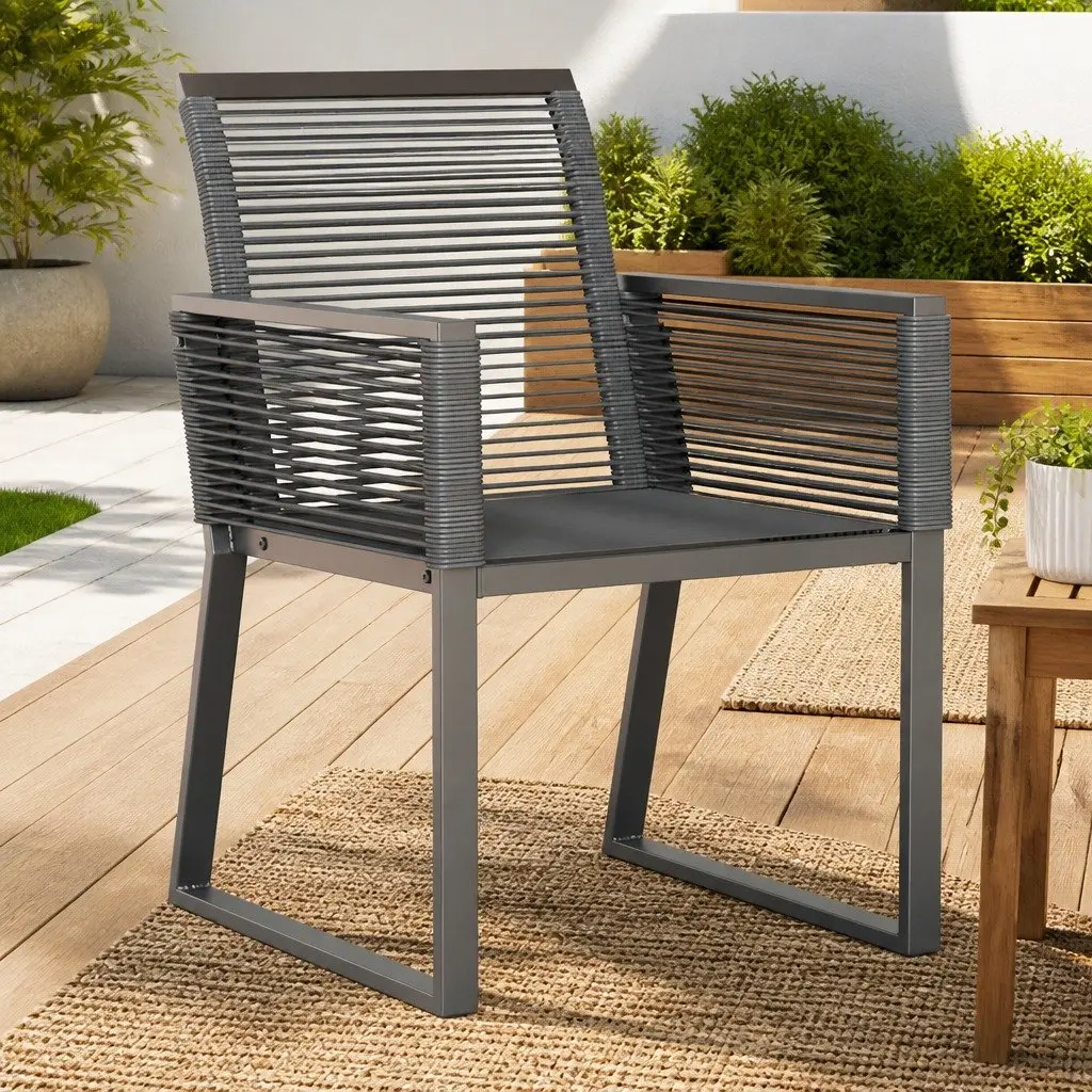 Outdoor Garden Chairs Black 2 Pieces Poly Rattan Backrest Armrests Patio Seating