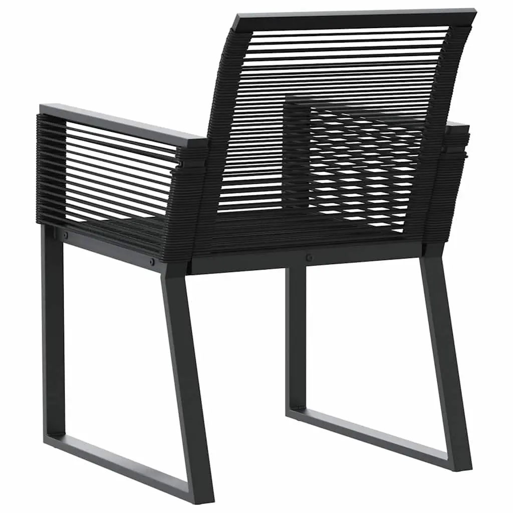 Outdoor Garden Chairs Black 2 Pieces Poly Rattan Backrest Armrests Patio Seating