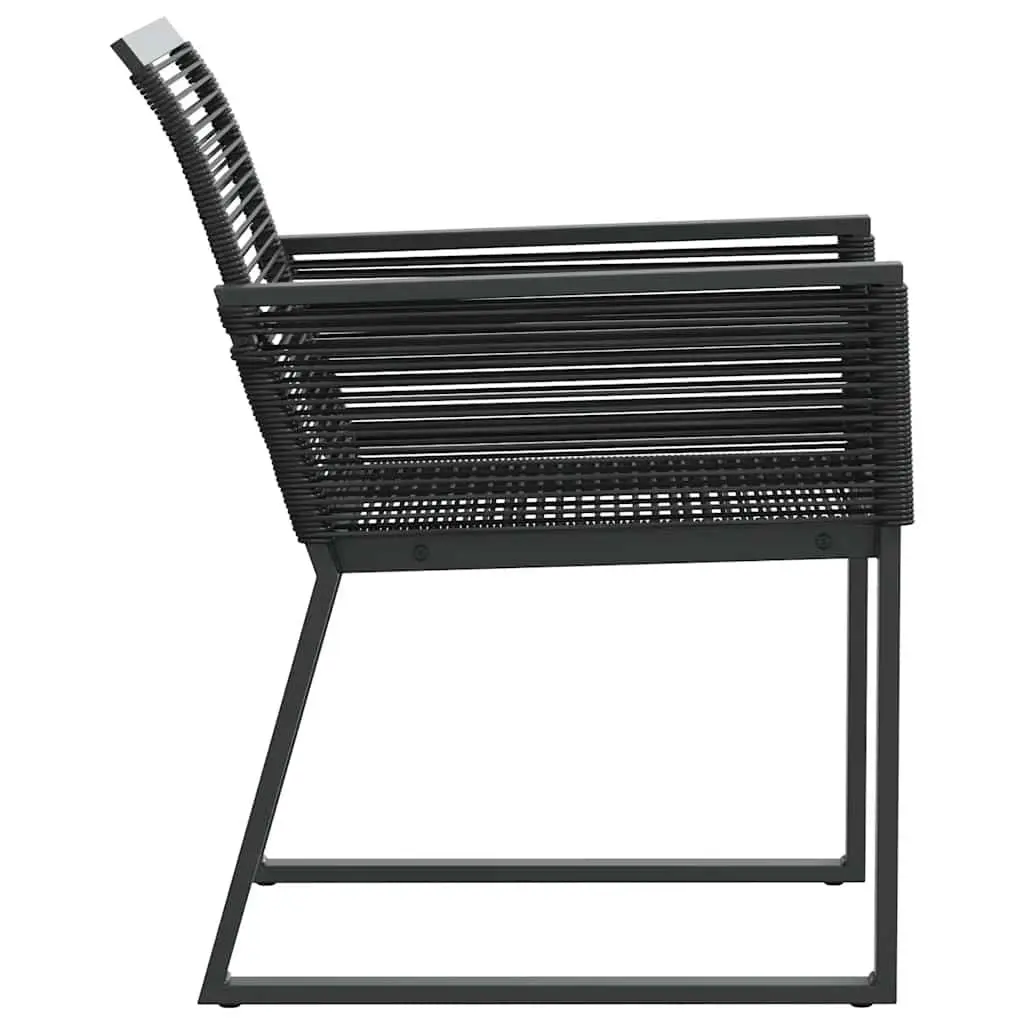 Outdoor Garden Chairs Black 2 Pieces Poly Rattan Backrest Armrests Patio Seating