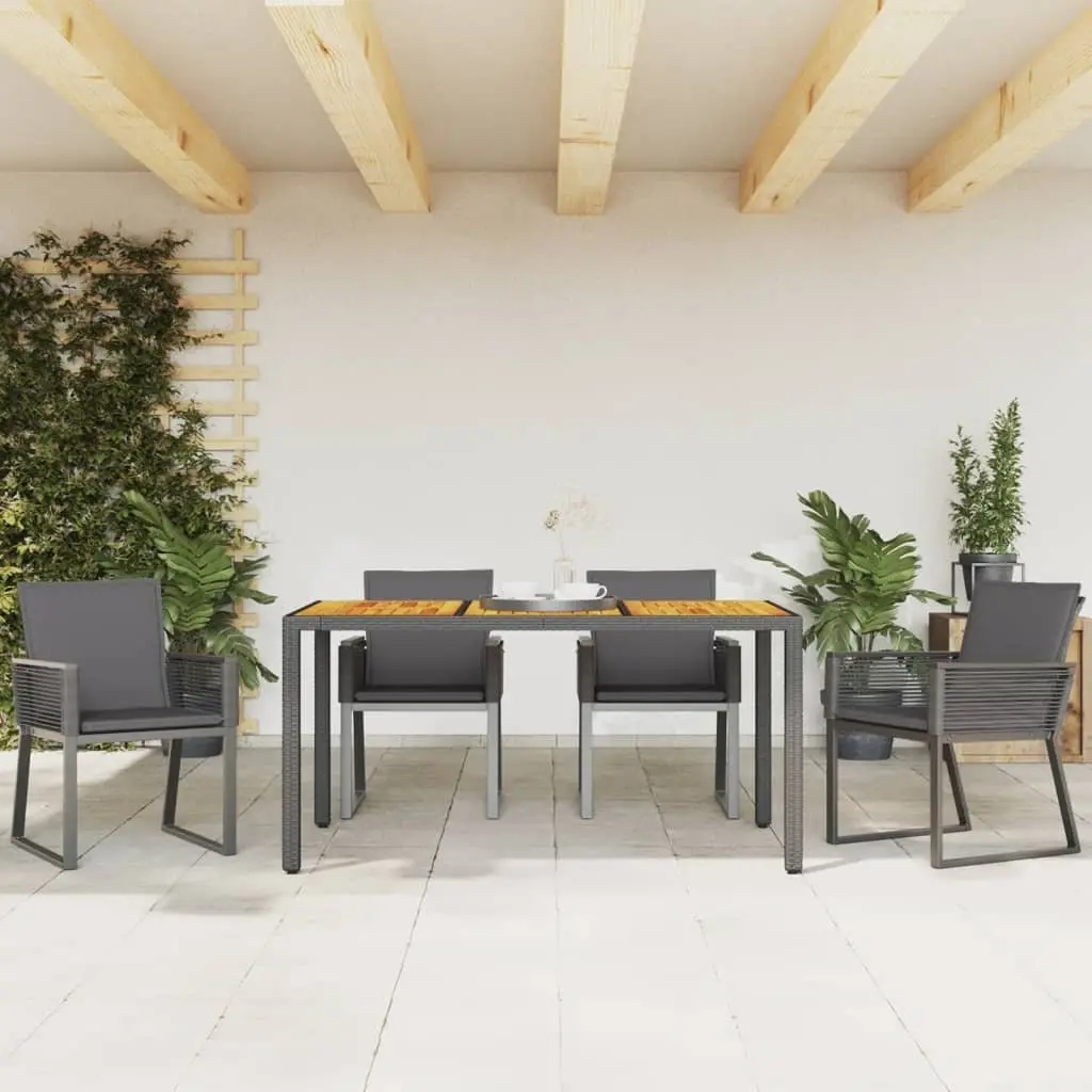 Outdoor Garden Chairs Set 4 Pcs Cushioned Seating Black Poly Rattan