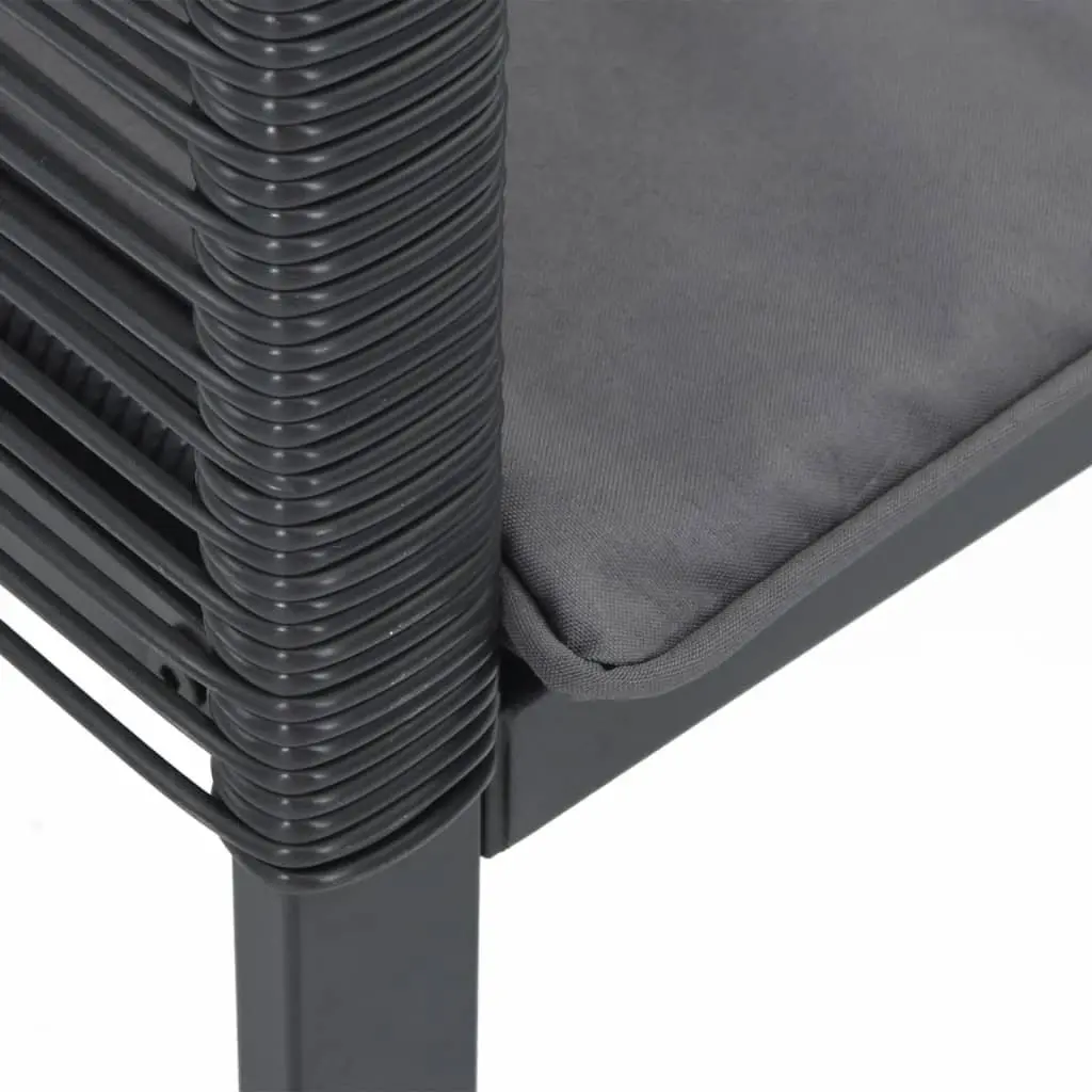 Outdoor Garden Chairs Set 4 Pcs Cushioned Seating Black Poly Rattan