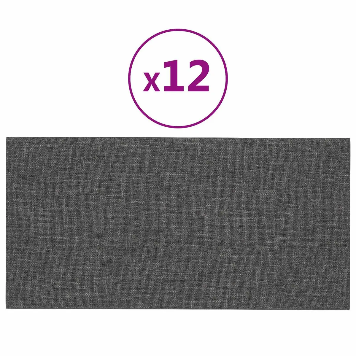 Wall Headboard Panels 12 Pcs 30x15cm Modern Bedroom Fabric Engineered Wood Grey