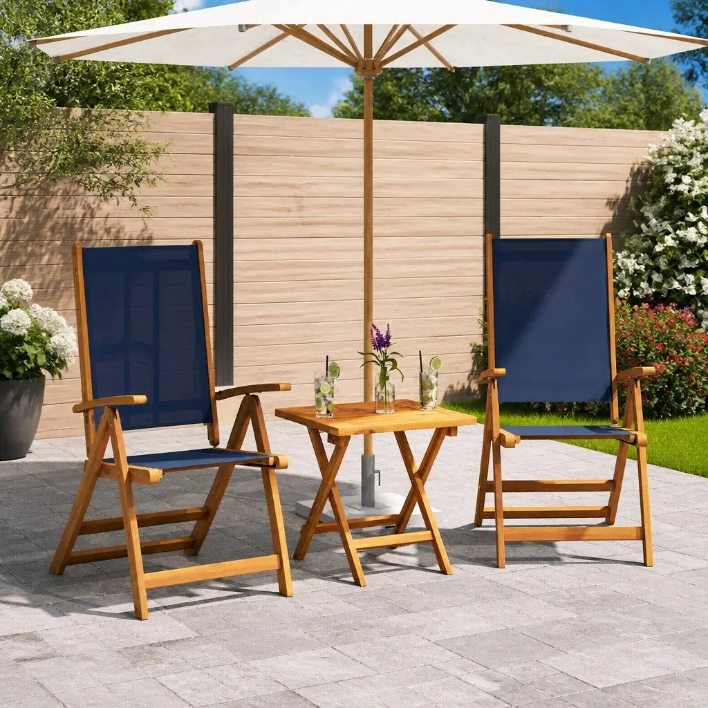 Folding Chairs 2 pcs Acacia Wood Outdoor Use