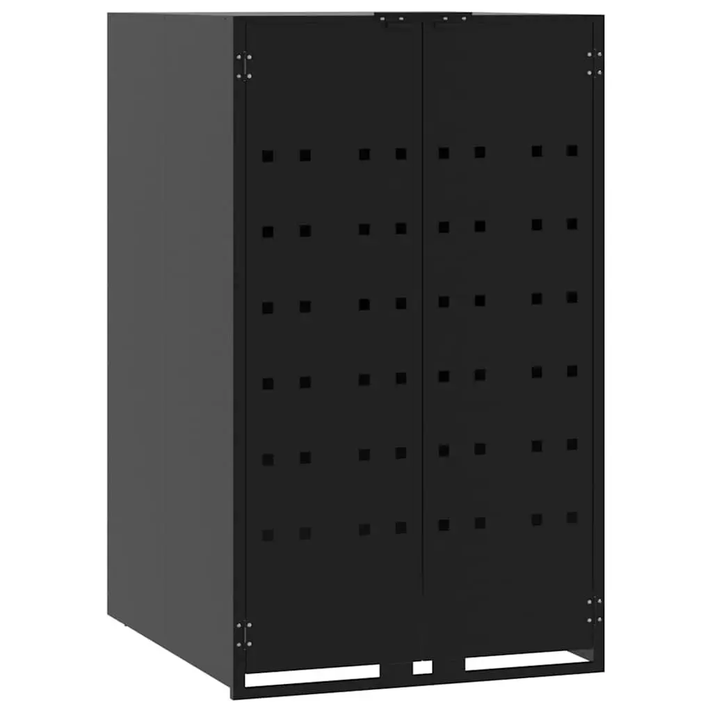 Wheelie Bin Storage Single Garbage Can Enclosure Black Steel