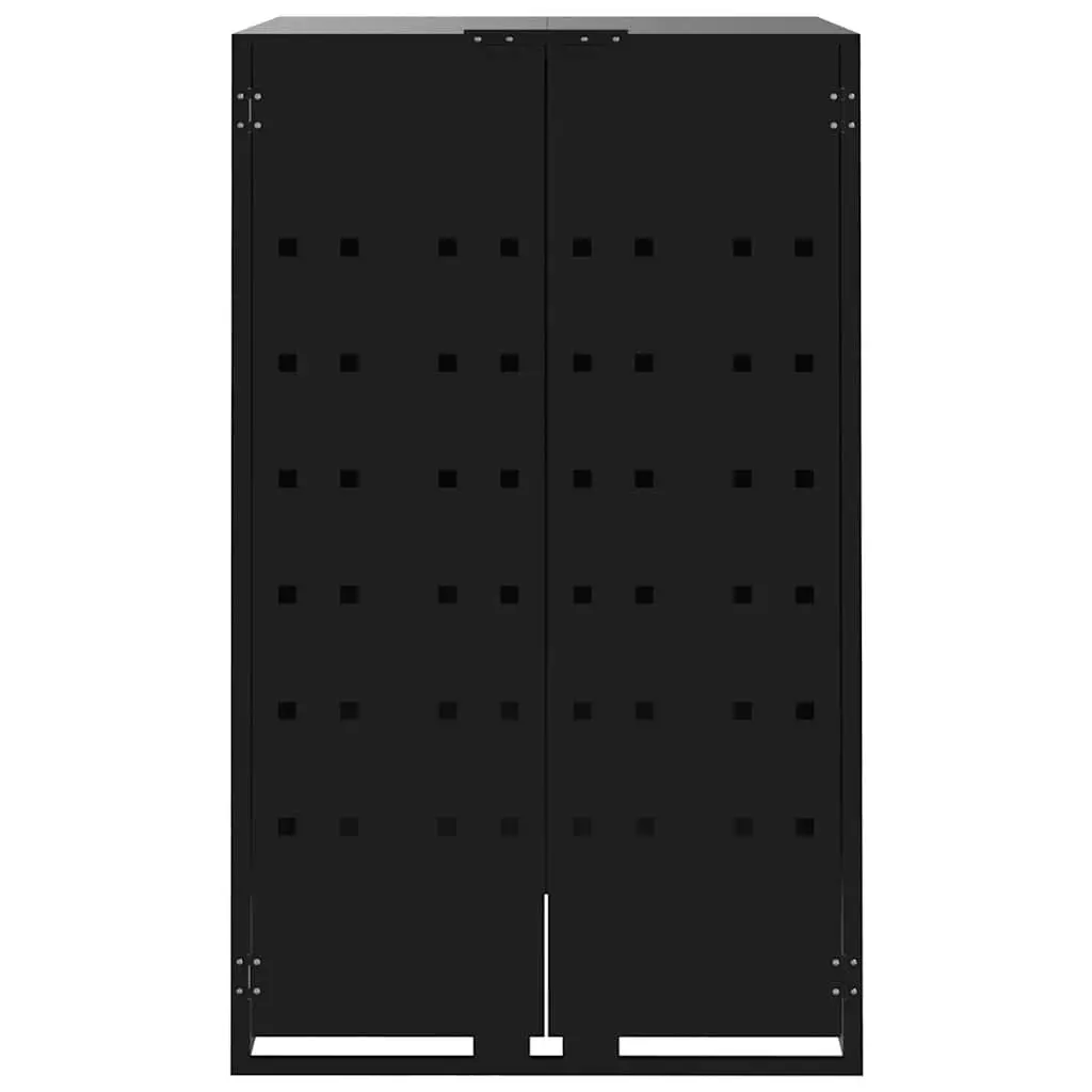 Wheelie Bin Storage Single Garbage Can Enclosure Black Steel
