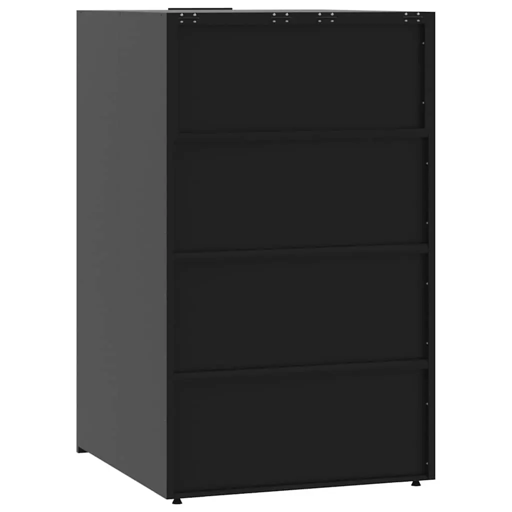 Wheelie Bin Storage Single Garbage Can Enclosure Black Steel