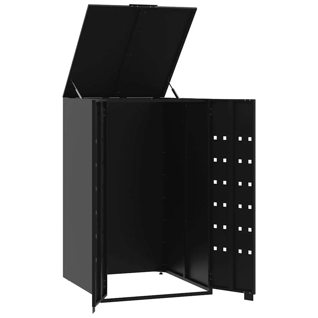 Wheelie Bin Storage Single Garbage Can Enclosure Black Steel