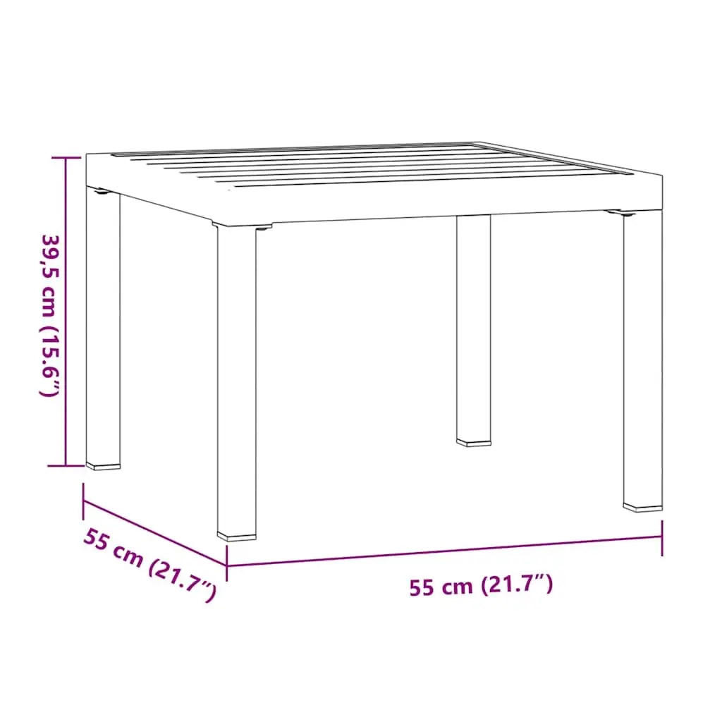 Garden Coffee Table Outdoor Use 55x55x39.5 cm Black Steel Frame