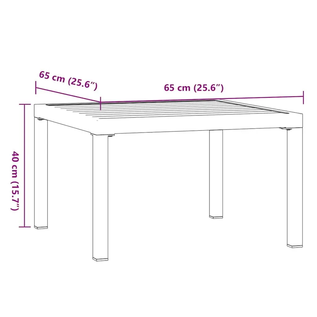 Garden Coffee Table Outdoor Patio Furniture 65x65x40cm Black