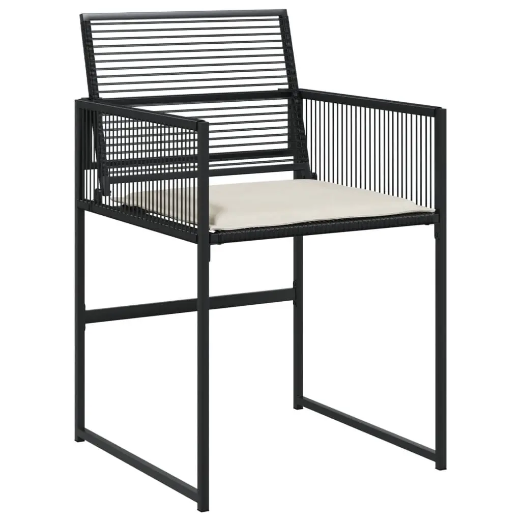 Black Poly Rattan Chairs Set of 4