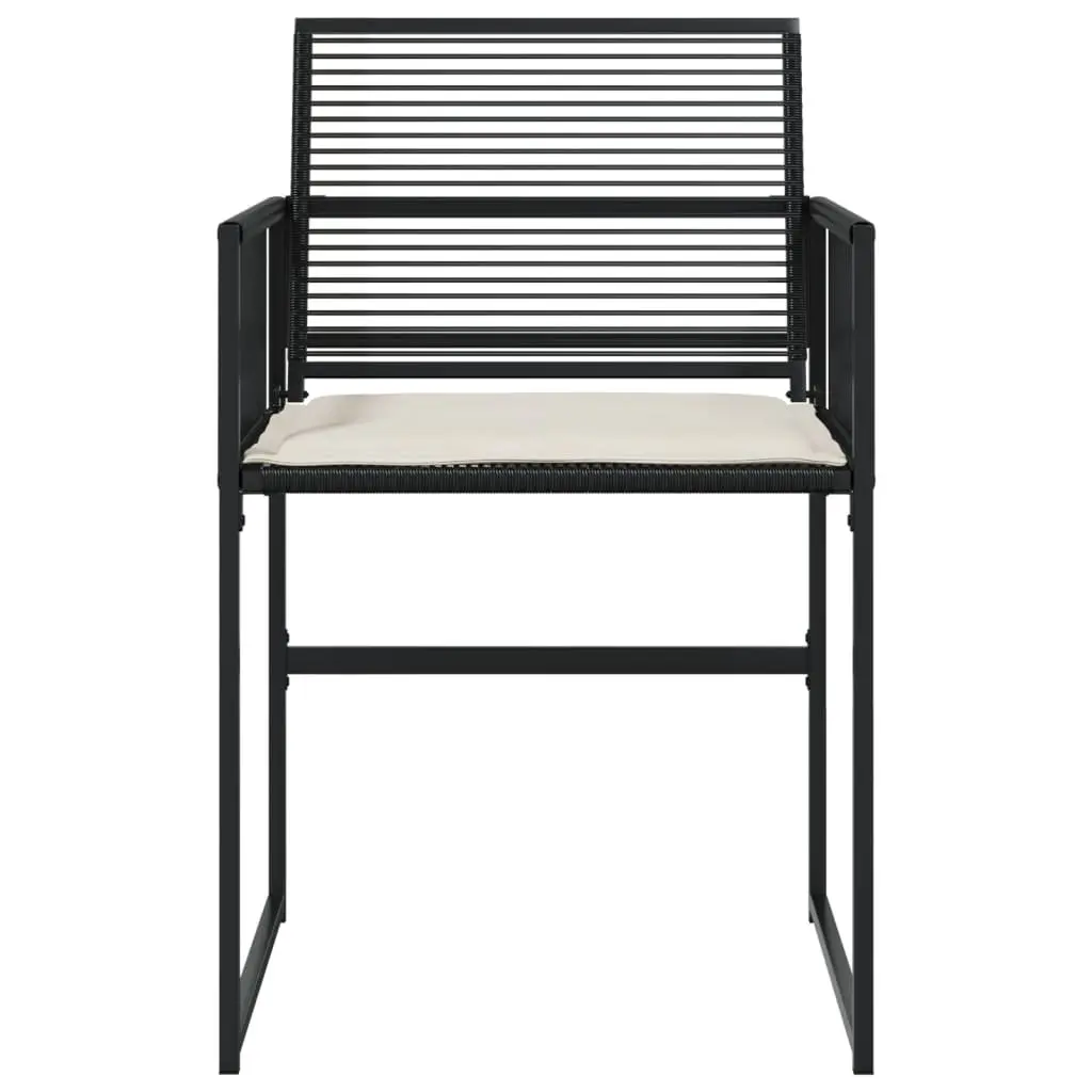 Black Poly Rattan Chairs Set of 4