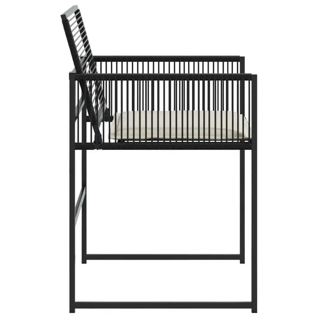 Black Poly Rattan Chairs Set of 4