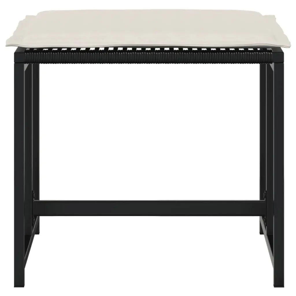 Black Outdoor Stools with Cushions for Gardens