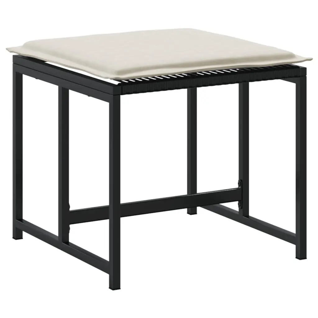 Black Outdoor Stools with Cushions for Gardens