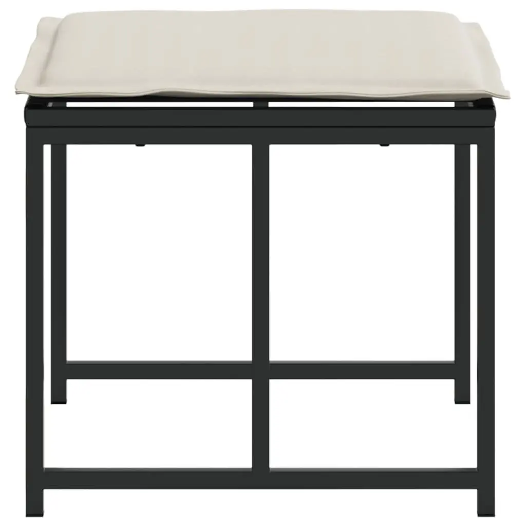 Black Outdoor Stools with Cushions for Gardens