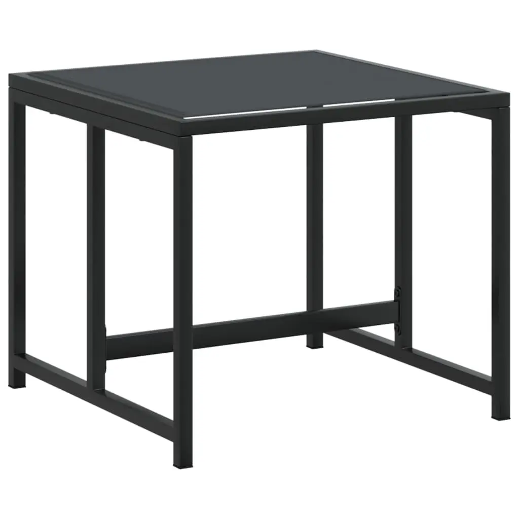 Garden Stools 4 Pieces Footrest Black Steel Textilene Outdoor Patio Lounge