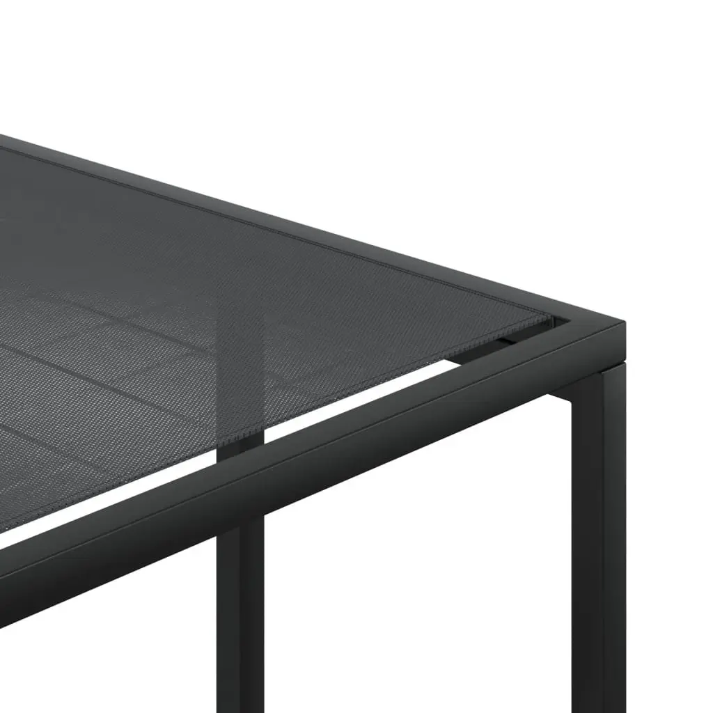 Garden Stools 4 Pieces Footrest Black Steel Textilene Outdoor Patio Lounge