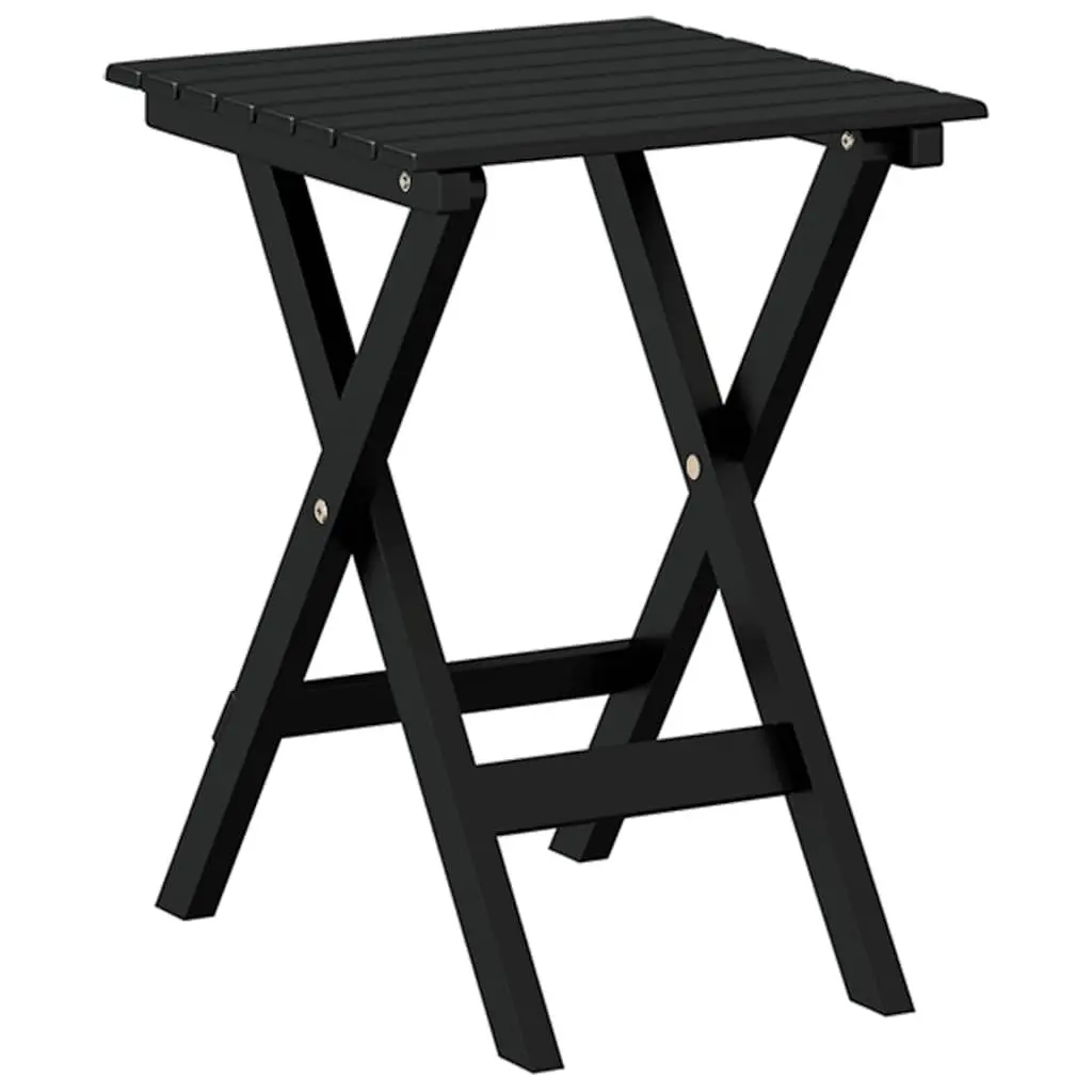 Foldable Side Table Black Outdoor Indoor Poplar Wood Portable Lightweight