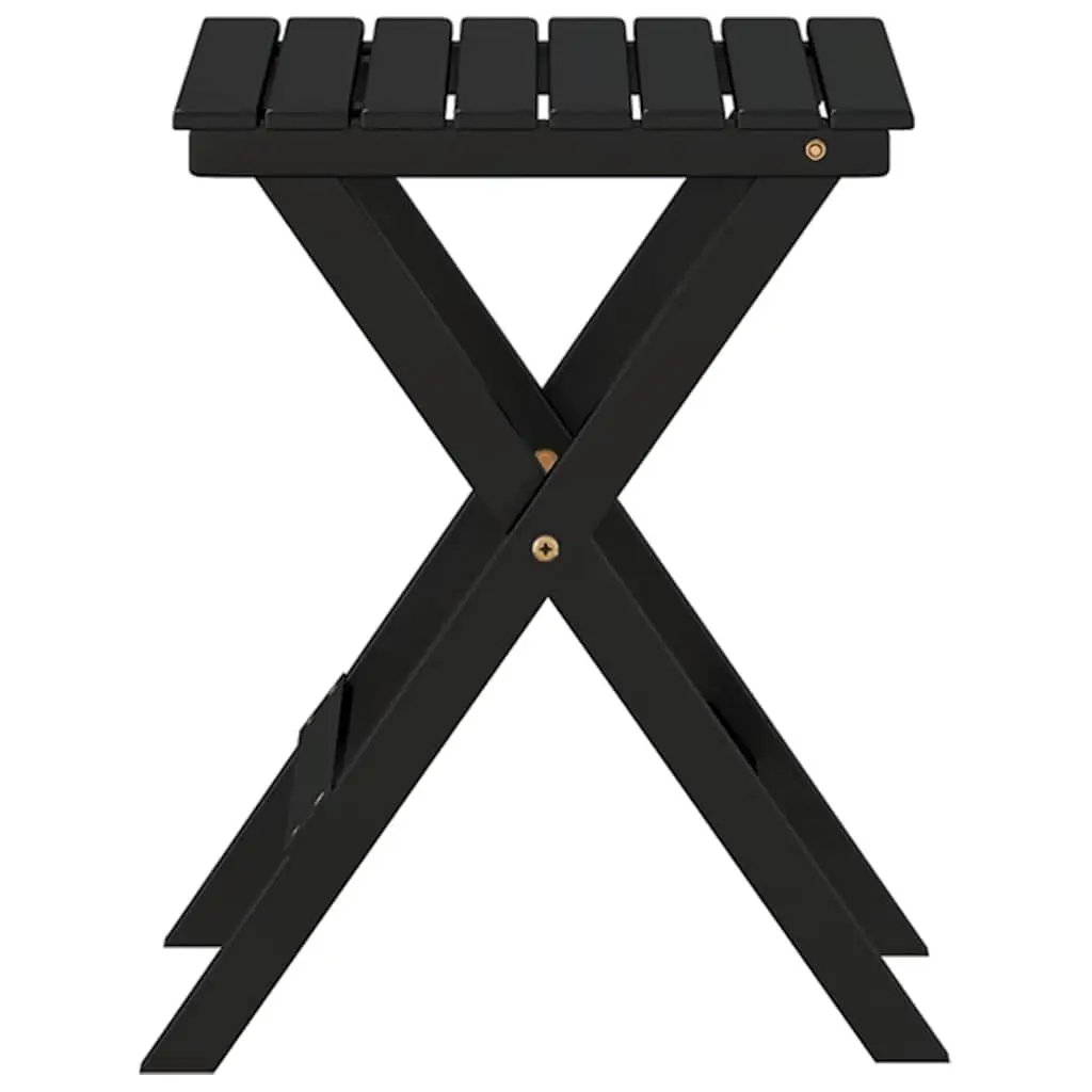 Foldable Side Table Black Outdoor Indoor Poplar Wood Portable Lightweight