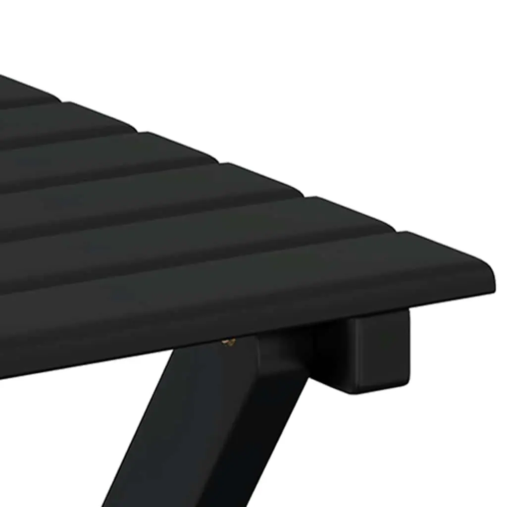 Foldable Side Table Black Outdoor Indoor Poplar Wood Portable Lightweight
