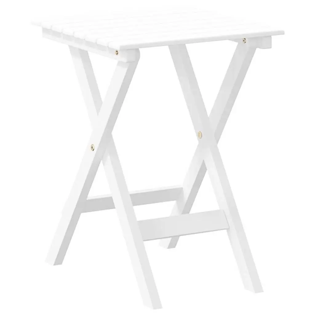 Foldable Side Table White Poplar Wood Outdoor Indoor Patio Lightweight Portable