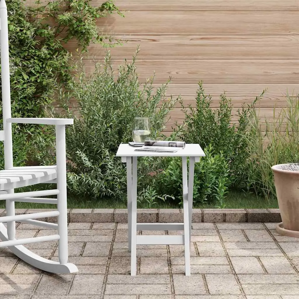 Foldable Side Table White Poplar Wood Outdoor Indoor Patio Lightweight Portable
