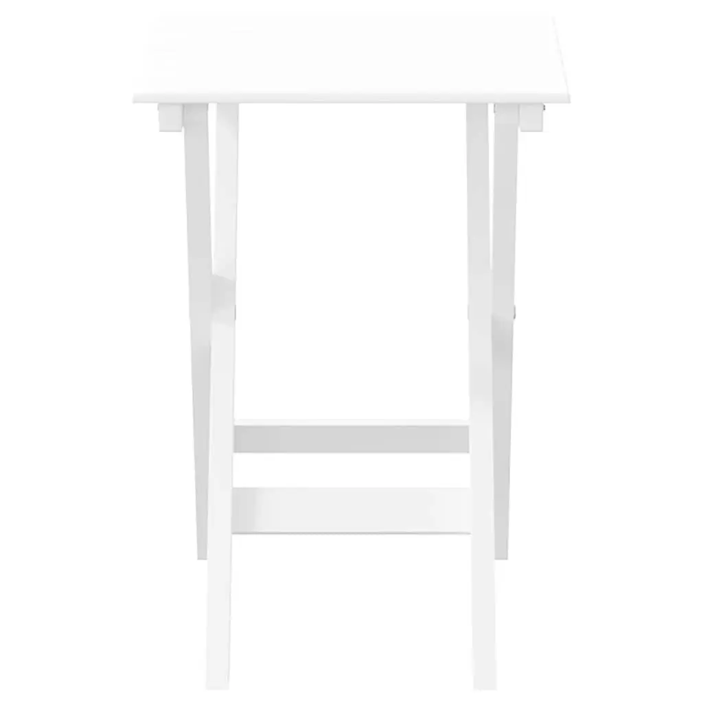 Foldable Side Table White Poplar Wood Outdoor Indoor Patio Lightweight Portable