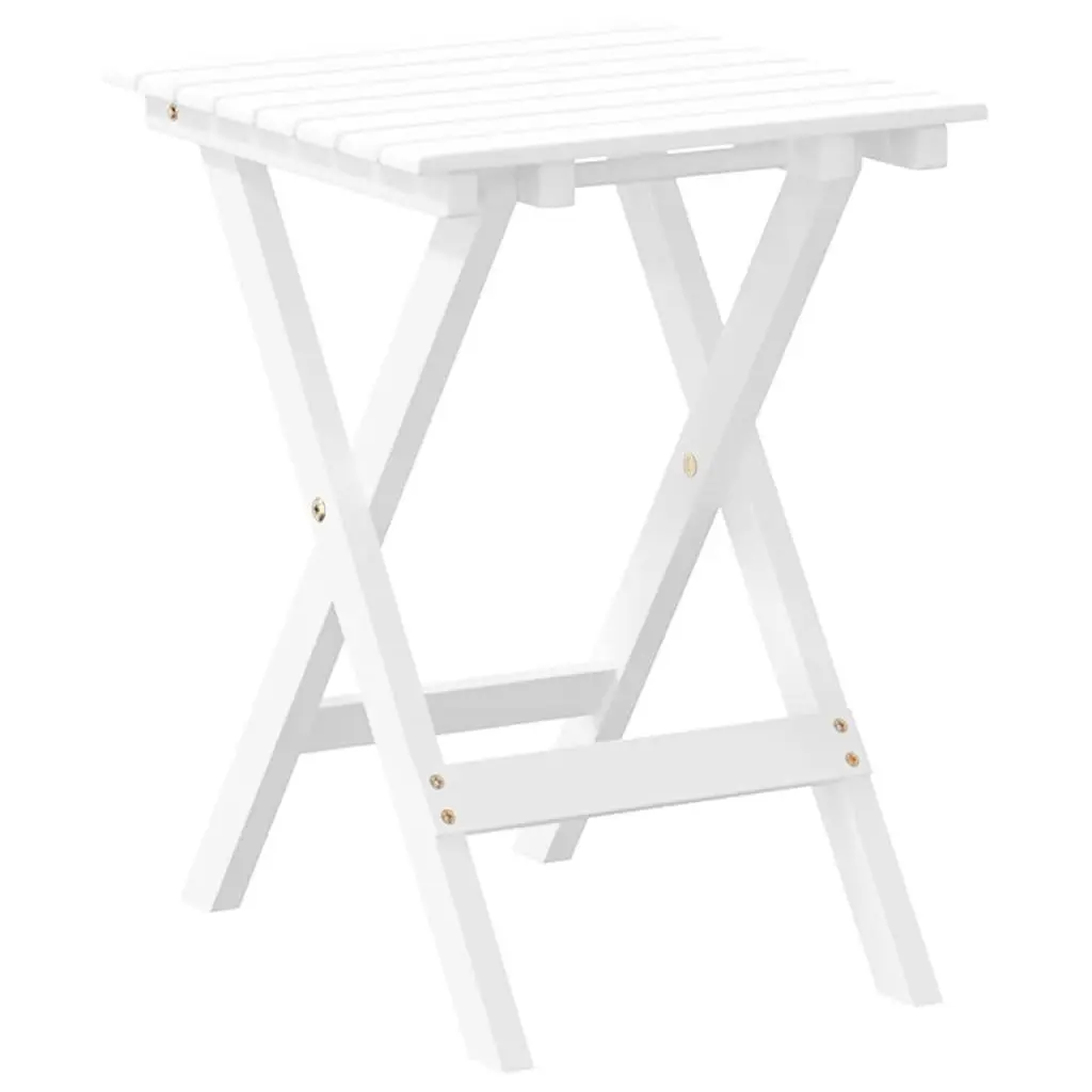 Foldable Side Table White Poplar Wood Outdoor Indoor Patio Lightweight Portable