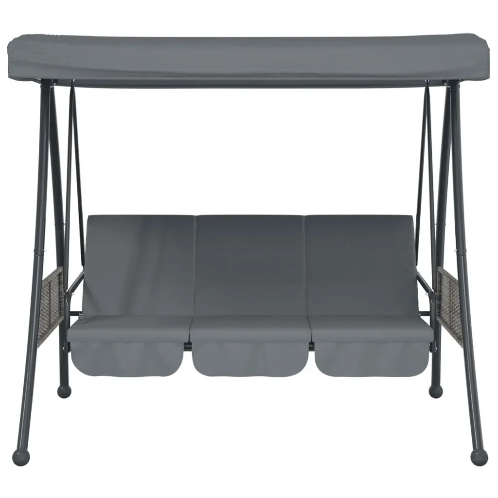 Garden Swing Bench Adjustable Canopy Outdoor Lounge Chair Grey