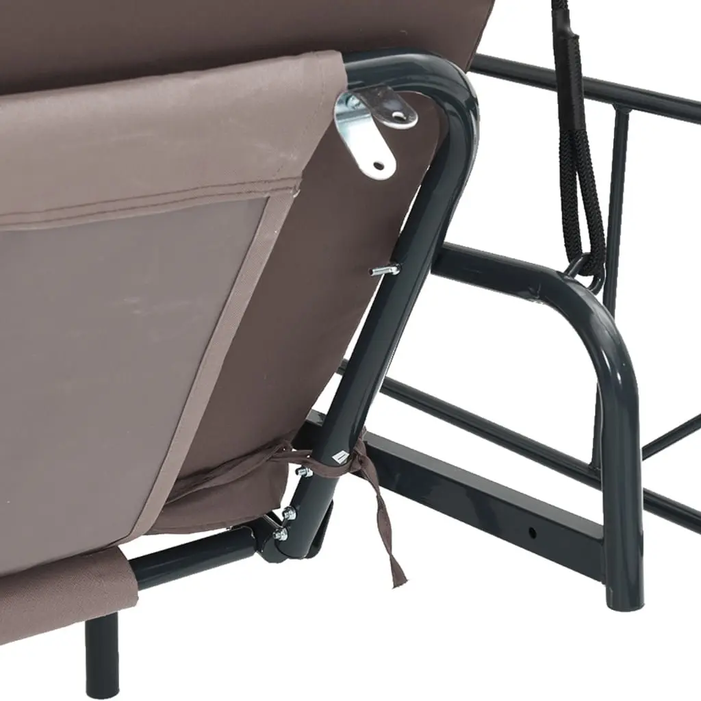 Garden Swing Bench Canopy Outdoor Seating 2-3 People Brown