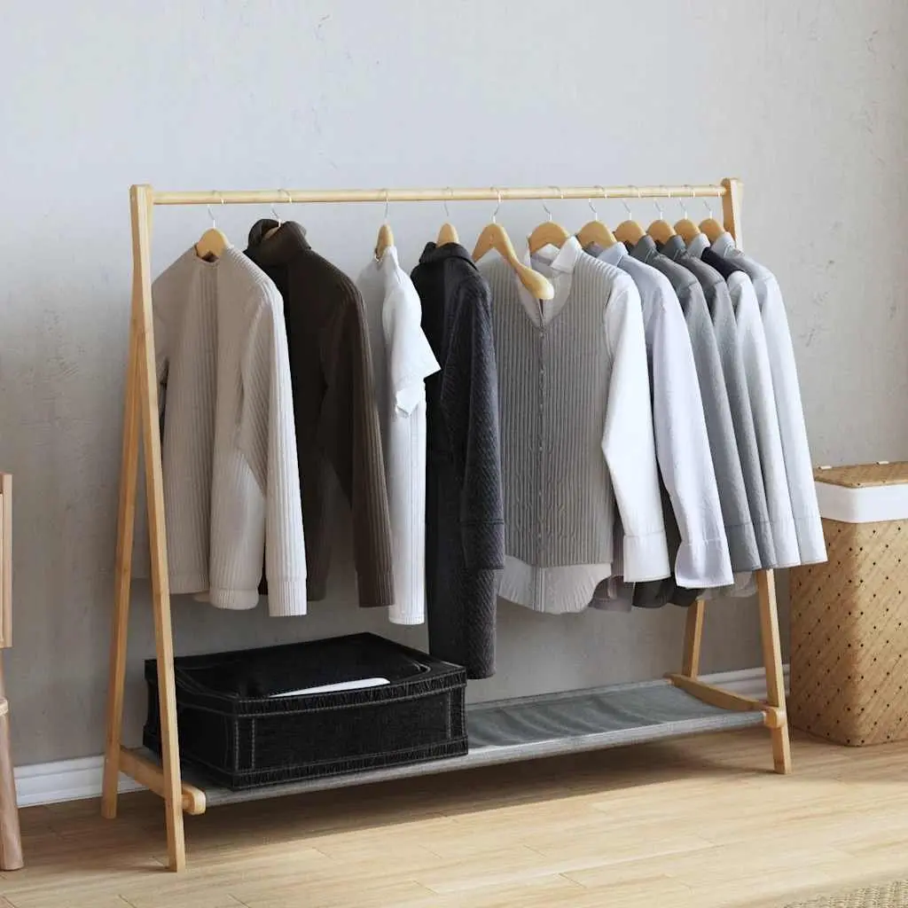 Bamboo Clothes Rack Foldable Garment Organiser 106 x 34 x 102 cm Brown