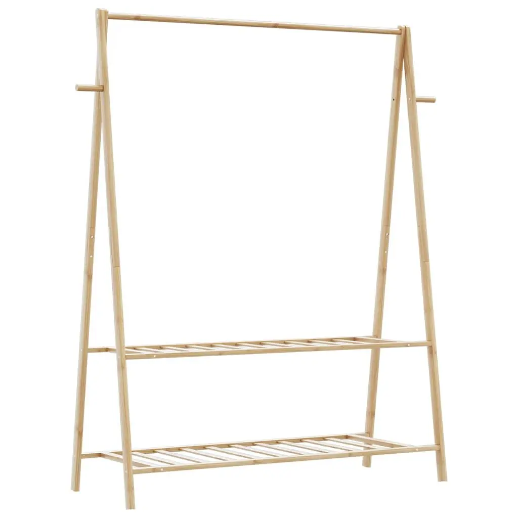Bamboo Clothes Rack Foldable Garment Organiser Storage 132 x 45.5 x 150.5 cm Brown