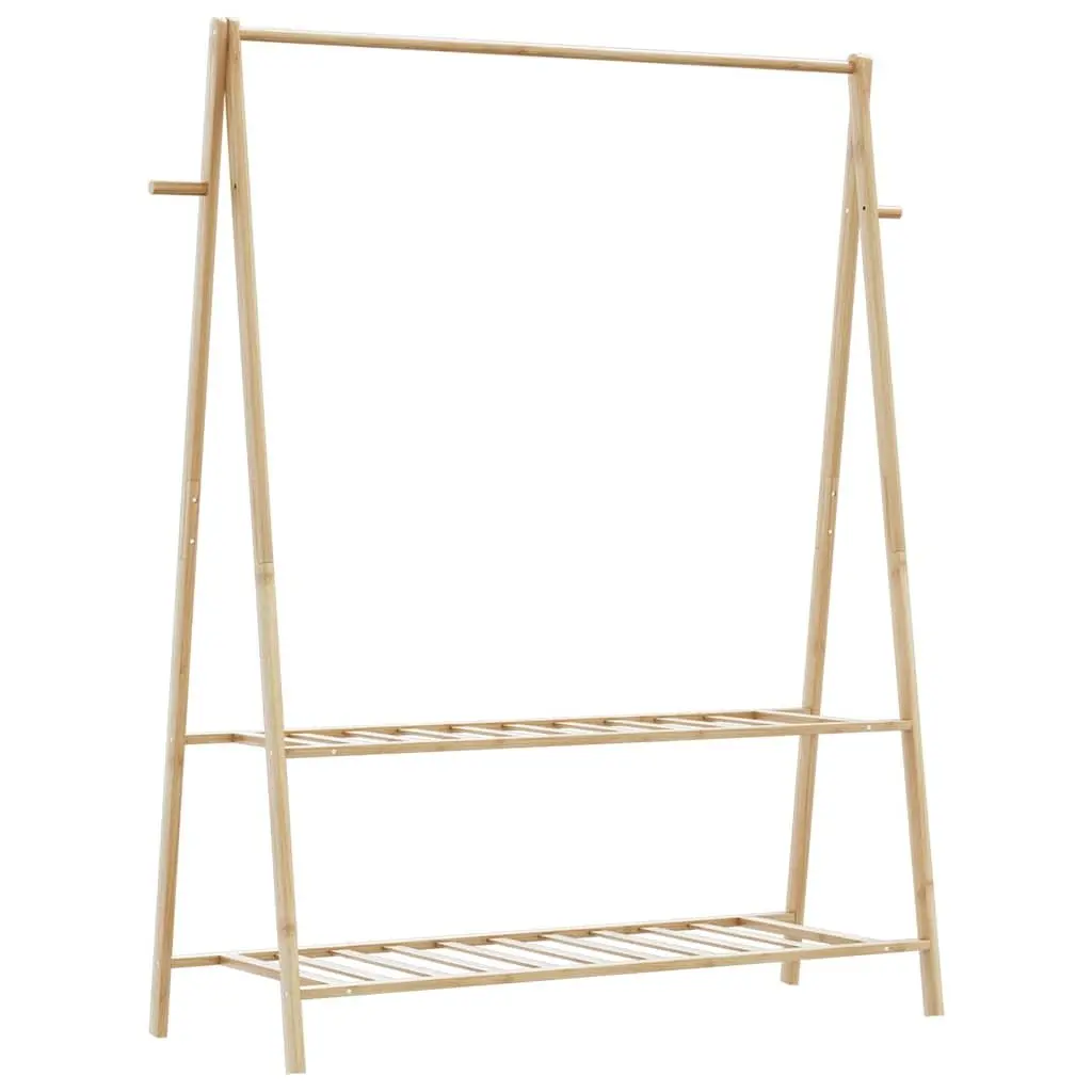 Bamboo Clothes Rack Foldable Garment Organiser Storage 132 x 45.5 x 150.5 cm Brown