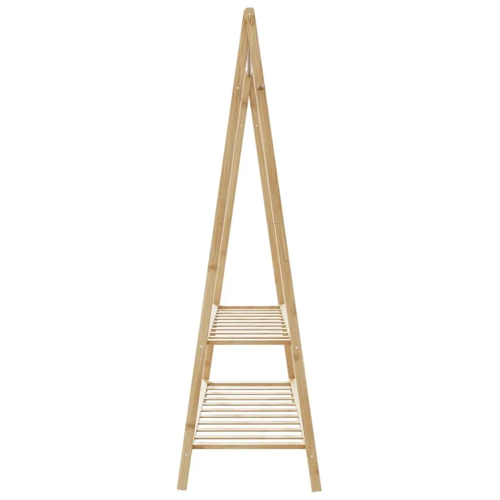 Bamboo Clothes Rack Foldable Garment Organiser Storage 132 x 45.5 x 150.5 cm Brown