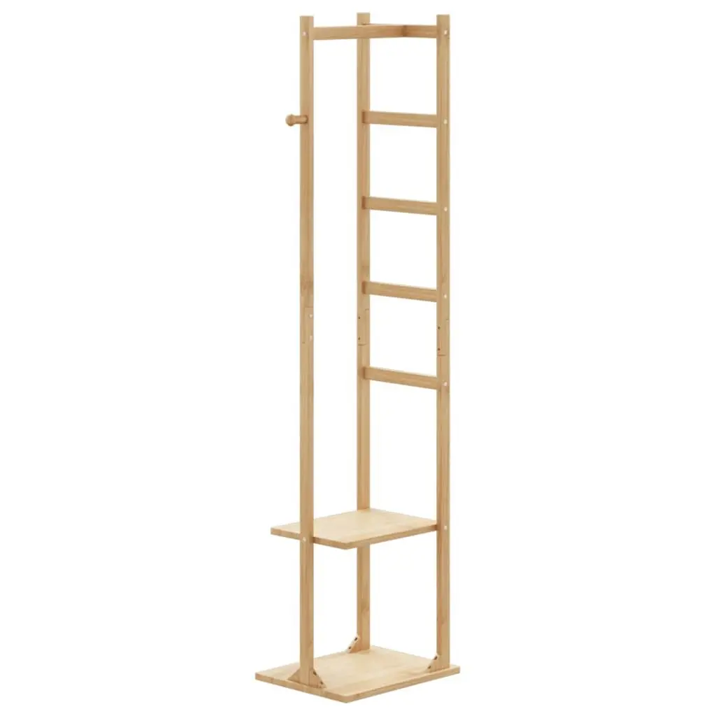 Bamboo Coat Stand Garment Rack Storage Organiser 38.5 x 30 x 156 cm Brown