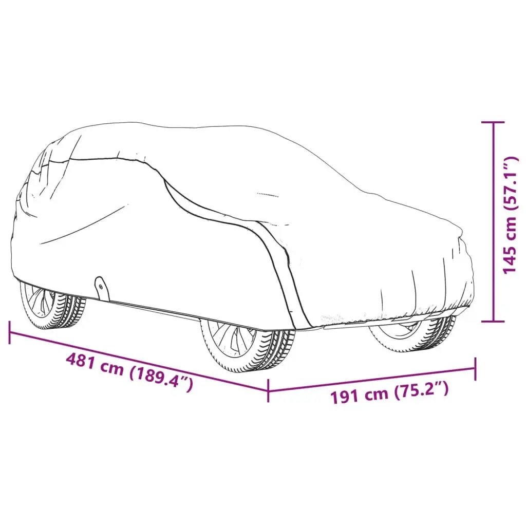 SUV Car Cover Grey L Non-Woven Fabric Breathable Windproof