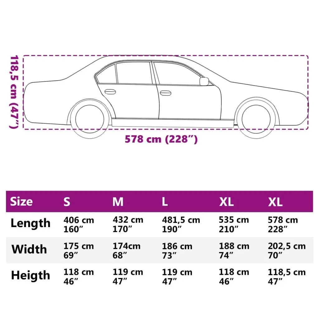 Sedan Car Cover XXL Full Protection Outdoor Indoor Silver