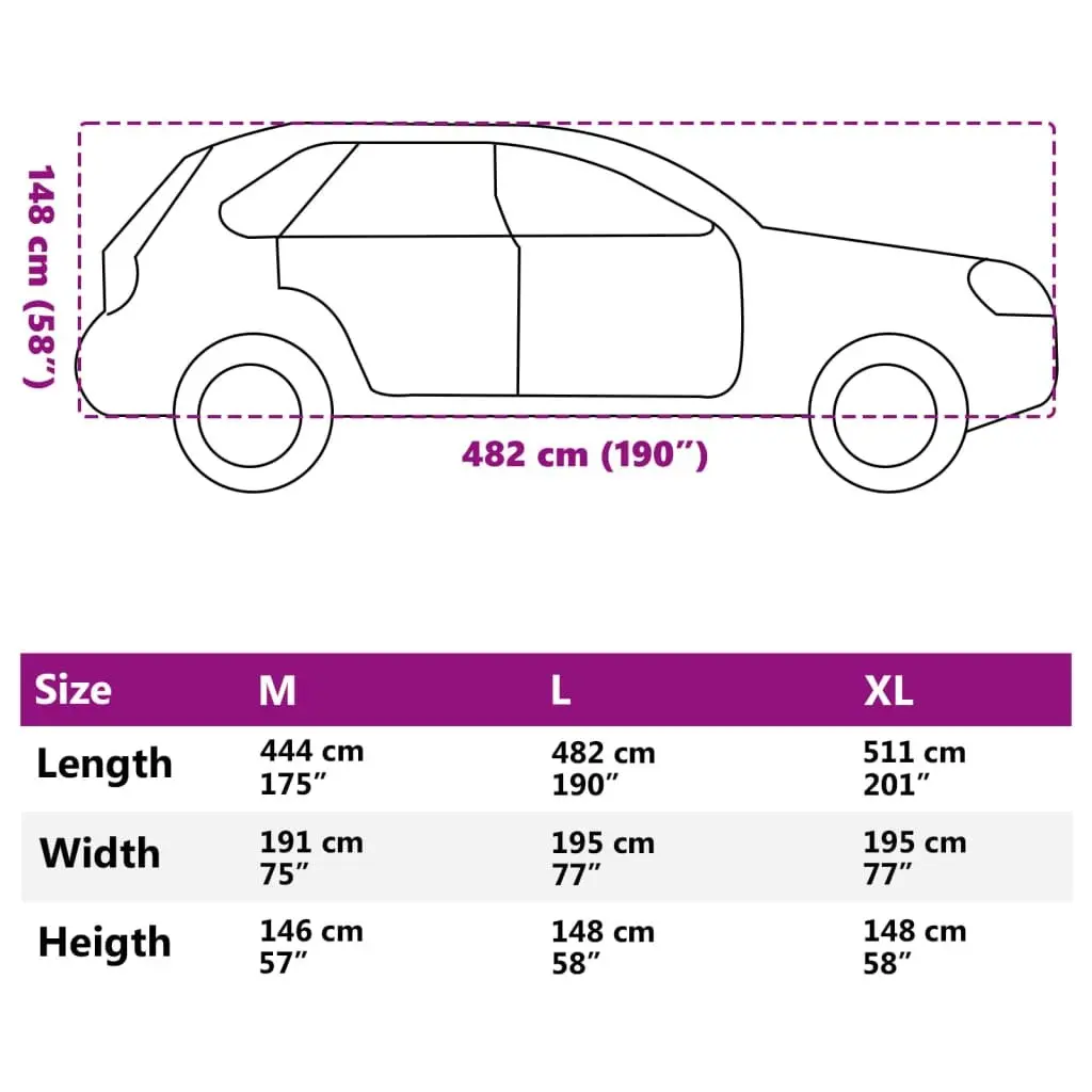 Car Cover SUV Hail Protection Full L Grey Silver