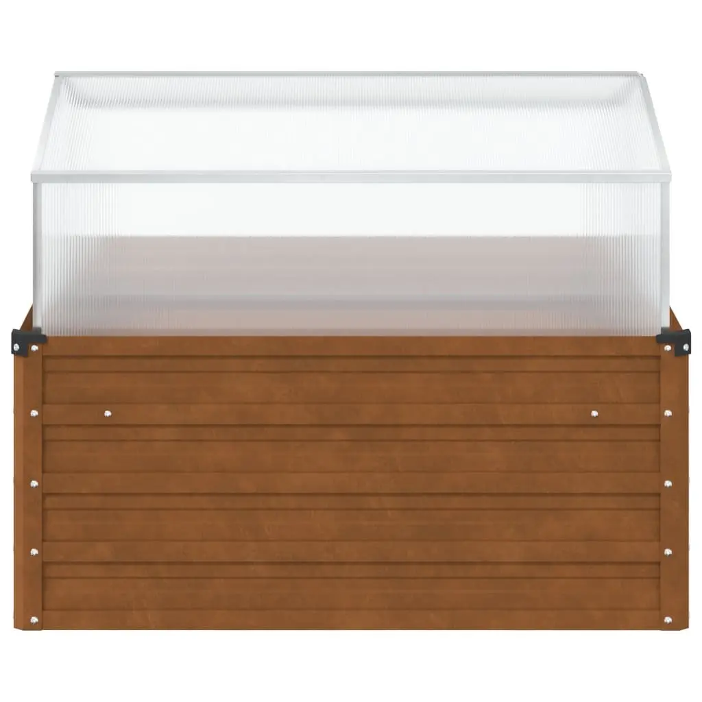 Garden Planter Greenhouse Weathering Steel Raised Bed Box Outdoor Brown