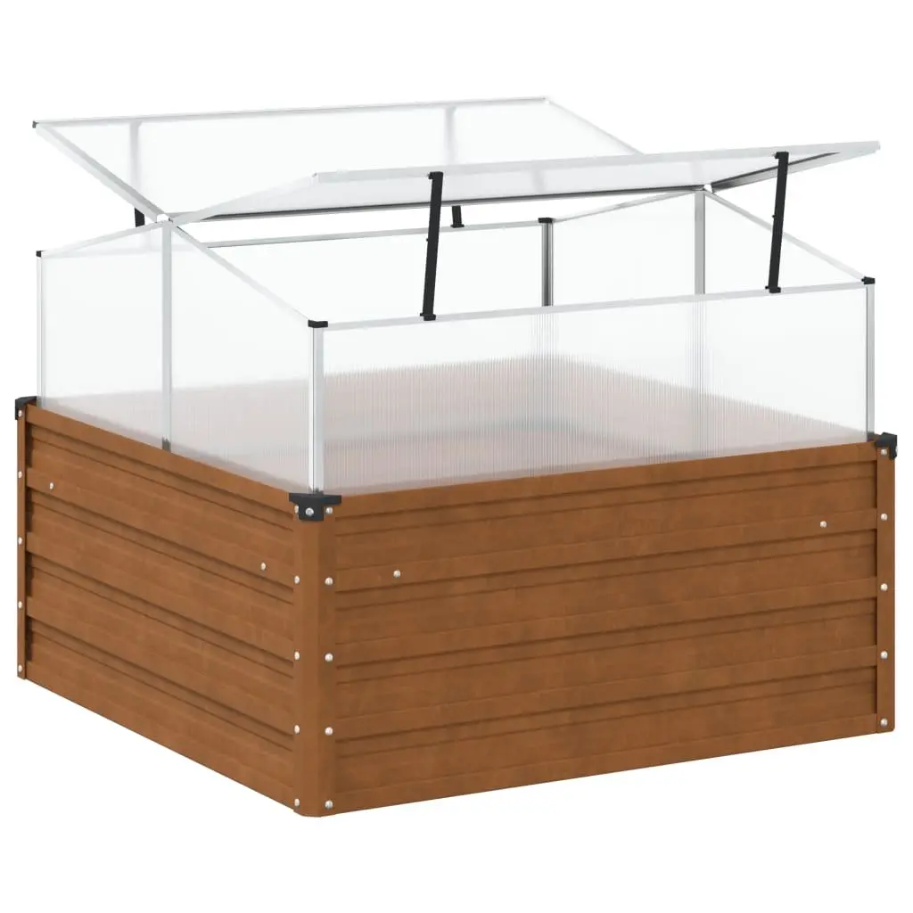 Garden Planter Greenhouse Weathering Steel Raised Bed Box Outdoor Brown