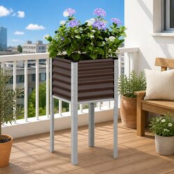 Reliable Brown Steel Garden Planter Box for Your Outdoors