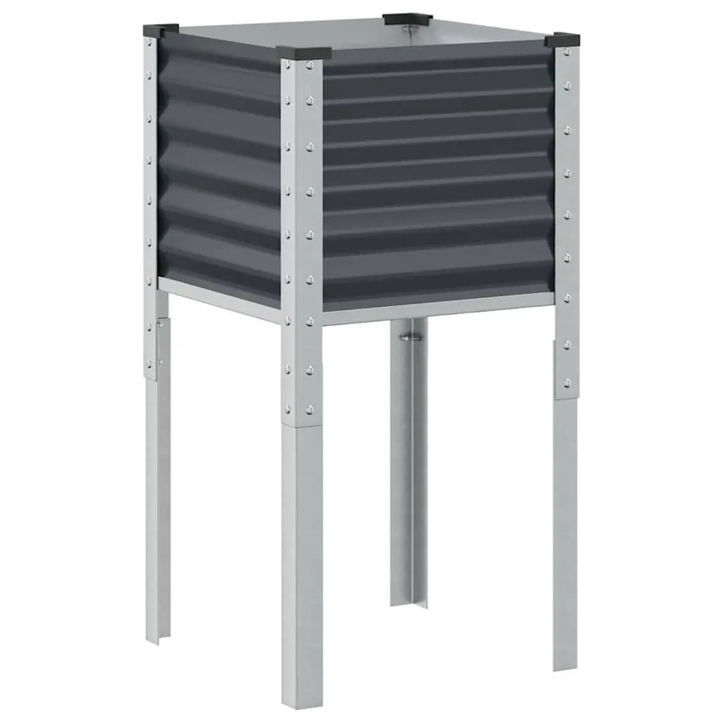 Steel Garden Planter Box Outdoor Flower Pot 45x45x88cm Anthracite