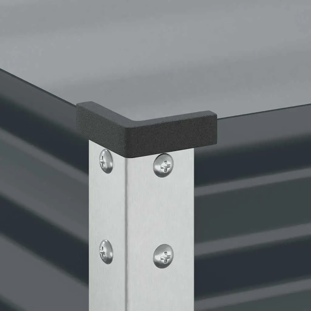 Steel Garden Planter Box Outdoor Flower Pot 45x45x88cm Anthracite