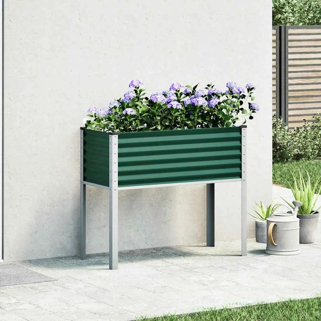 Garden Planter Box Outdoor Patio Balcony Green Steel 100 x 45 x 90 cm