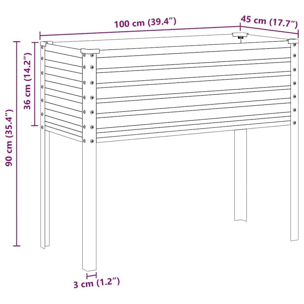 Garden Planter Box Outdoor Patio Balcony Green Steel 100 x 45 x 90 cm