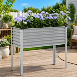 Steel Grey Garden Planter Box: Practical & Valuable